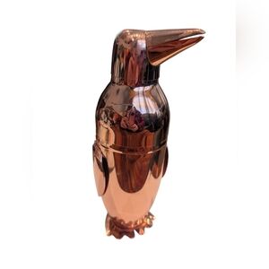 Thumbs Up Rose Gold Tone Penguin Cocktail Shaker